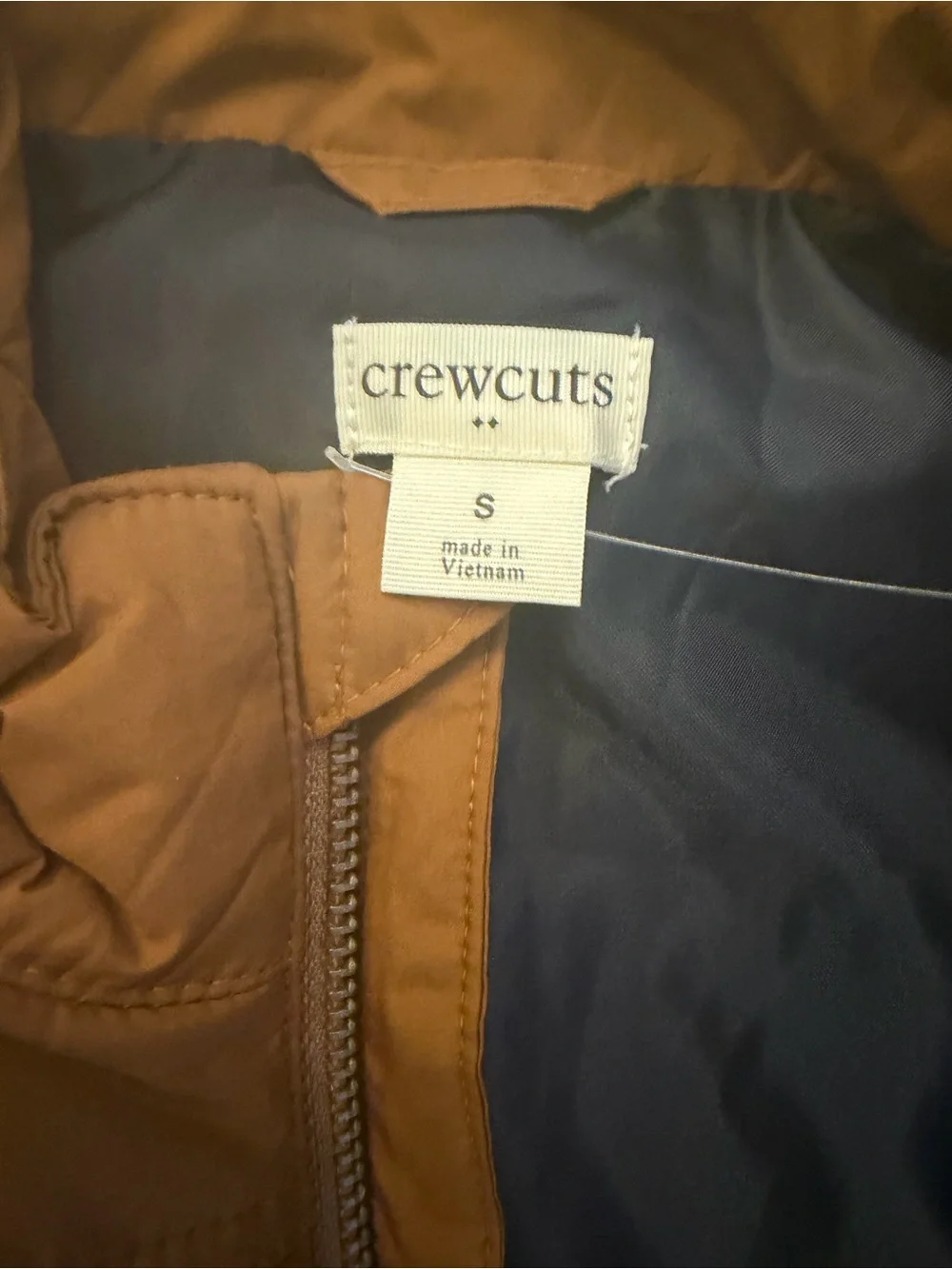 Crewcuts Quilted Tan Vest with Stand Collar